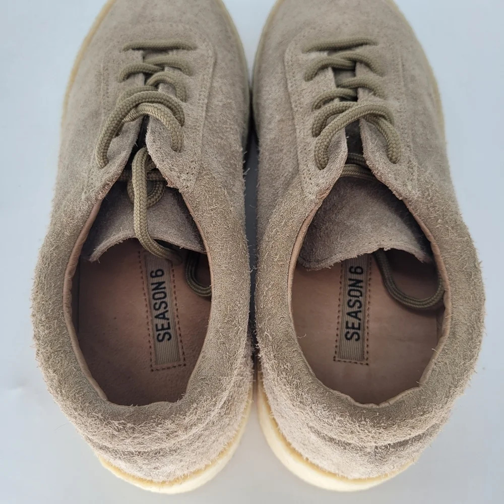 Yeezy season 6 crepe thick shaggy suede sneaker taupe mens 7.5 - Picture 6 of 8